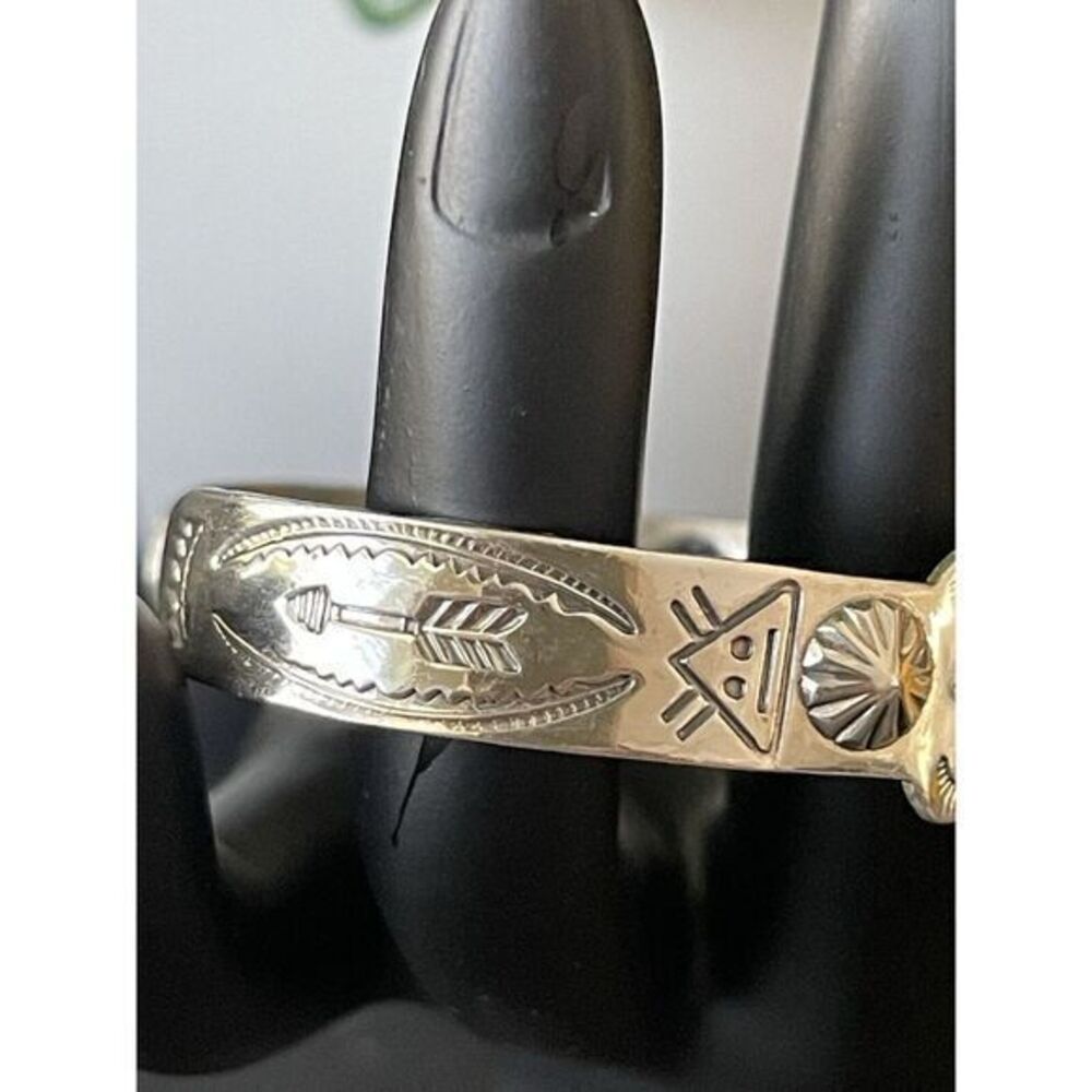 Vintage 1960's Bell Trading Post Sterling & Turquoise Cuff Bracelet - Picture 8 of 14